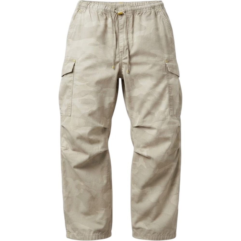 Pilcro Cargo Pants Camo Elastic Waist Women Size S Beige Wide Leg Utility